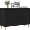 Credenza con Cassetto e Ante Mobile Contenitore Nero