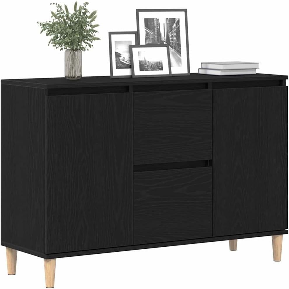 Credenza con Cassetto e Ante Mobile Contenitore Nero