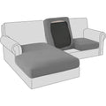 Copriseduta Singola in Velluto Elasticizzato Colore Grigio Scuro
