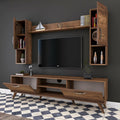 Parete Attrezzata con Mobile Porta TV Multiuso Noce 180 x 35 x 49 cm